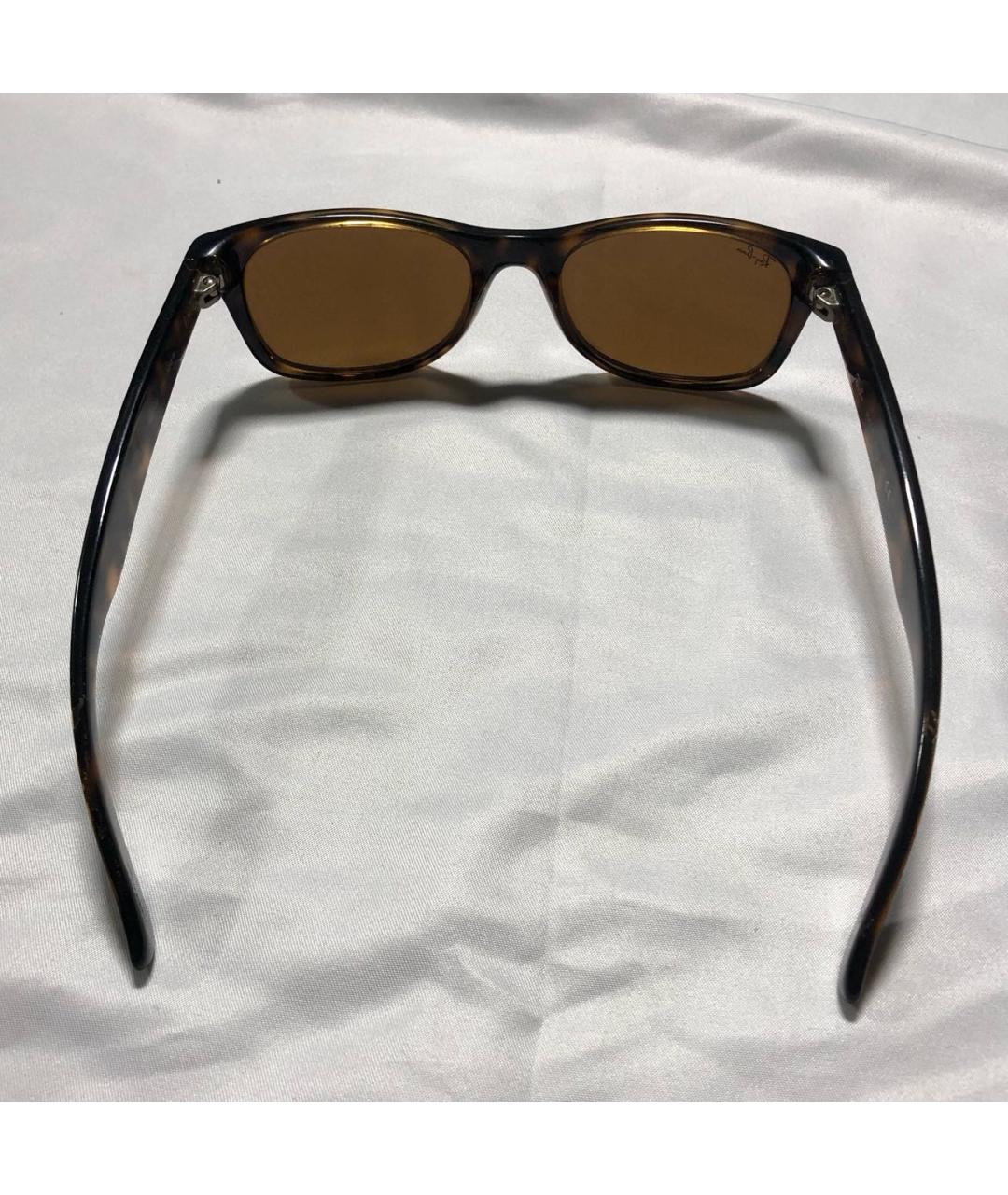 RAY BAN Коричневые пластиковые солнцезащитные очки, фото 3