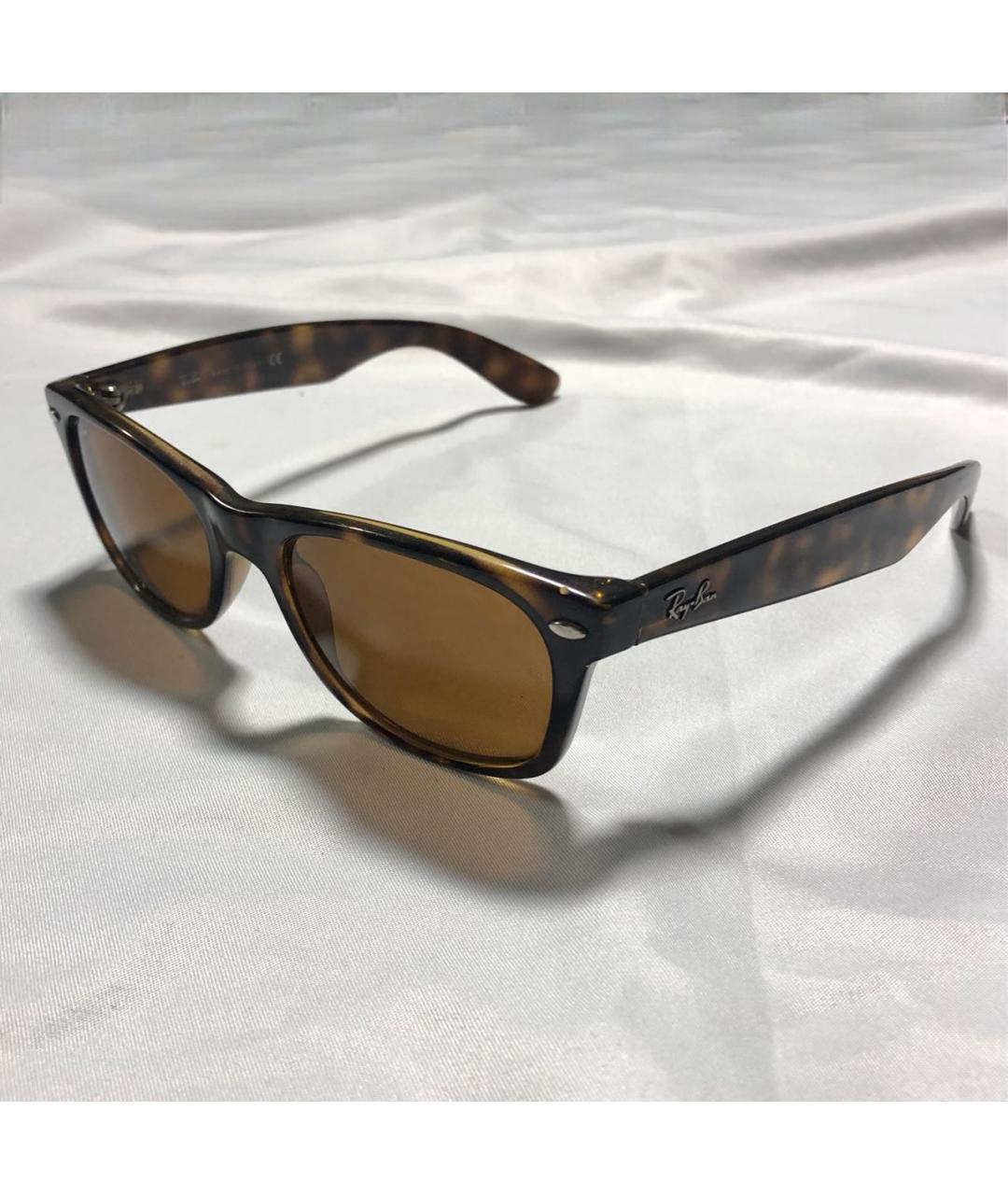 RAY BAN Коричневые пластиковые солнцезащитные очки, фото 9