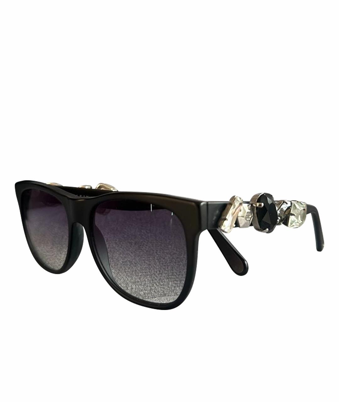 PHILIPP PLEIN Черные пластиковые солнцезащитные очки, фото 1