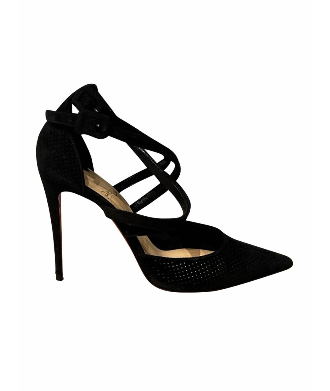 CHRISTIAN LOUBOUTIN Черные замшевые туфли, фото 1