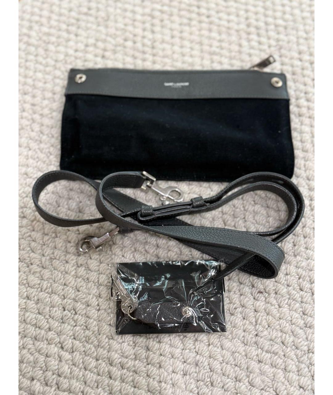 SAINT LAURENT Серая кожаная сумка тоут, фото 6