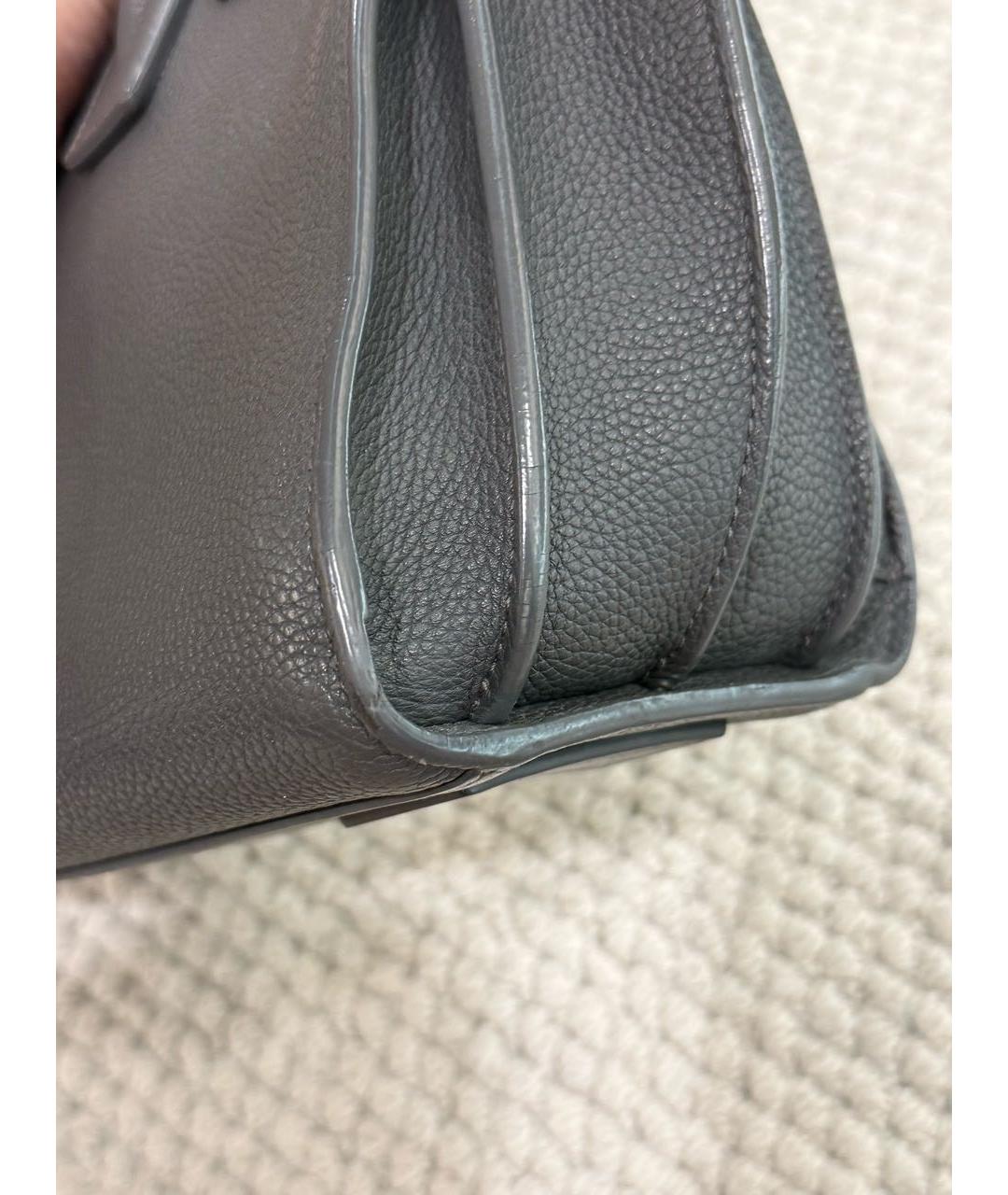 SAINT LAURENT Серая кожаная сумка тоут, фото 8