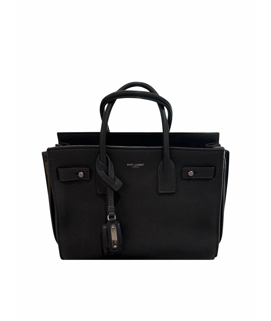 SAINT LAURENT Серая кожаная сумка тоут, фото 1