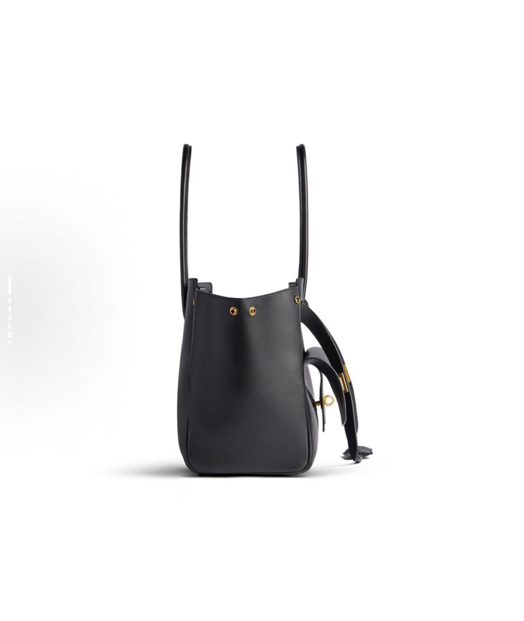 BALENCIAGA Черная кожаная сумка тоут, фото 3
