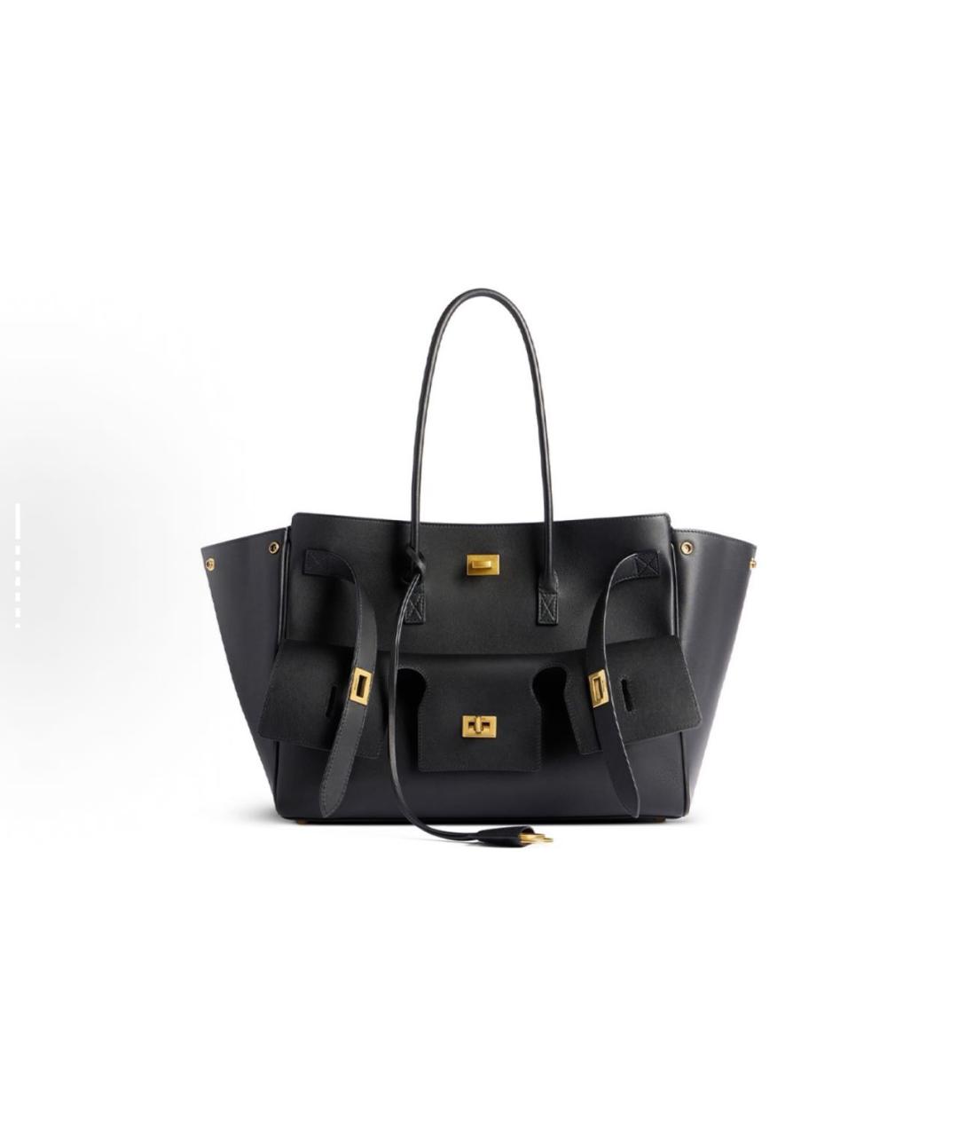 BALENCIAGA Черная кожаная сумка тоут, фото 6