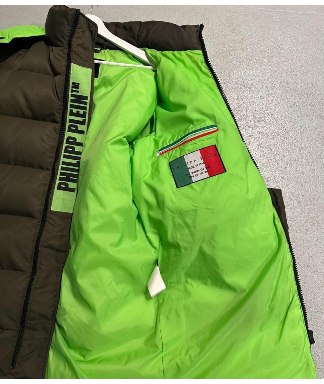 PHILIPP PLEIN Хаки пуховик, фото 5