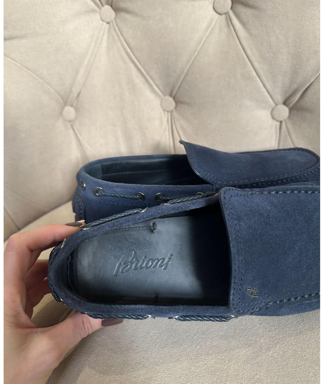 BRIONI Темно-синие мокасины, фото 3
