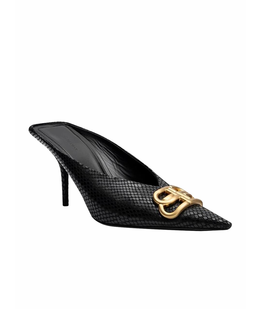 BALENCIAGA Черные кожаные туфли, фото 1