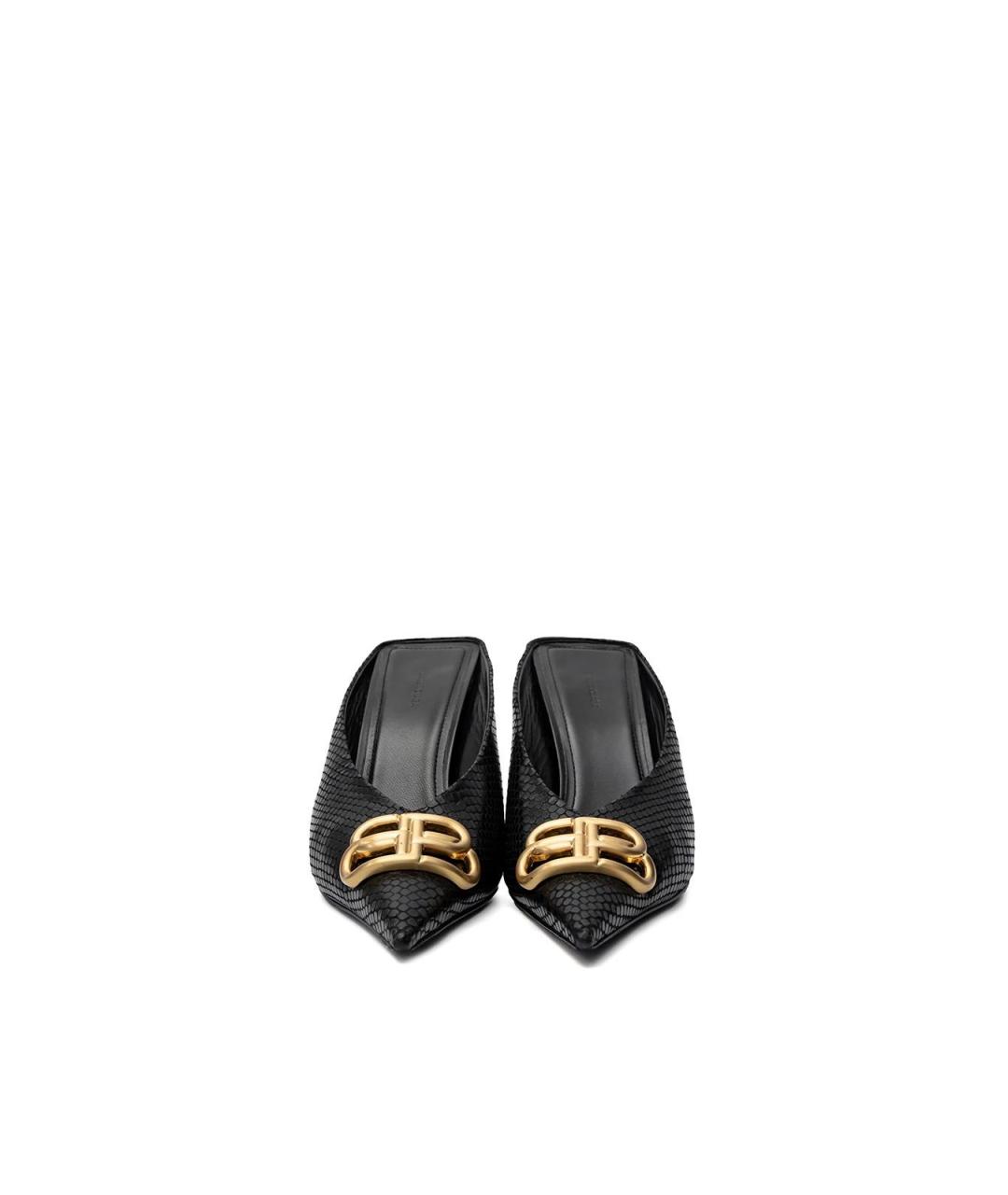BALENCIAGA Черные кожаные туфли, фото 4