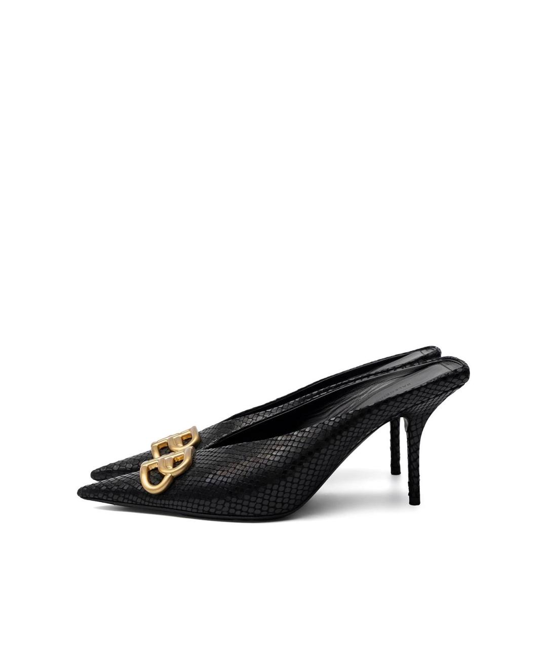 BALENCIAGA Черные кожаные туфли, фото 2