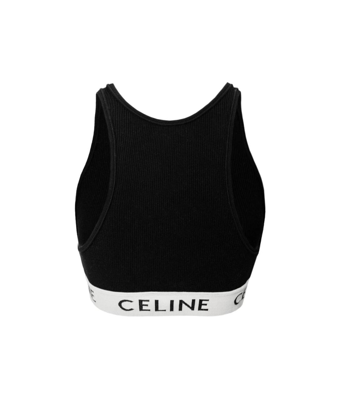 CELINE Черная хлопковая майка, фото 3
