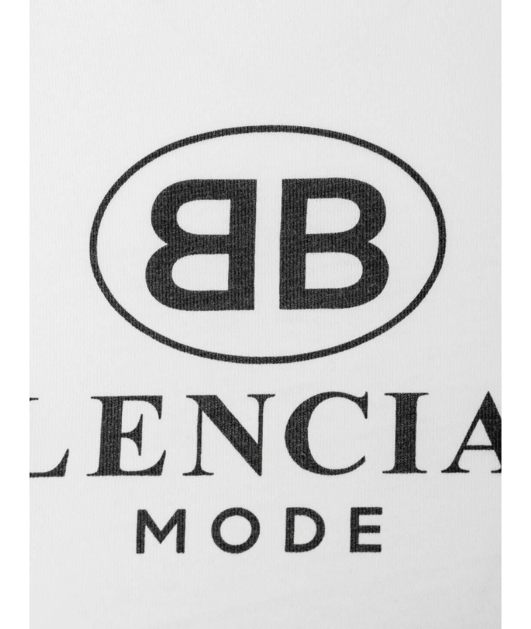 BALENCIAGA Белая хлопковая футболка, фото 3
