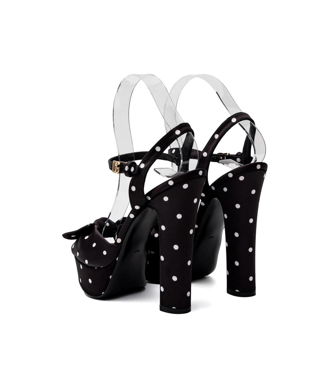 DOLCE&GABBANA Черные текстильные босоножки, фото 3