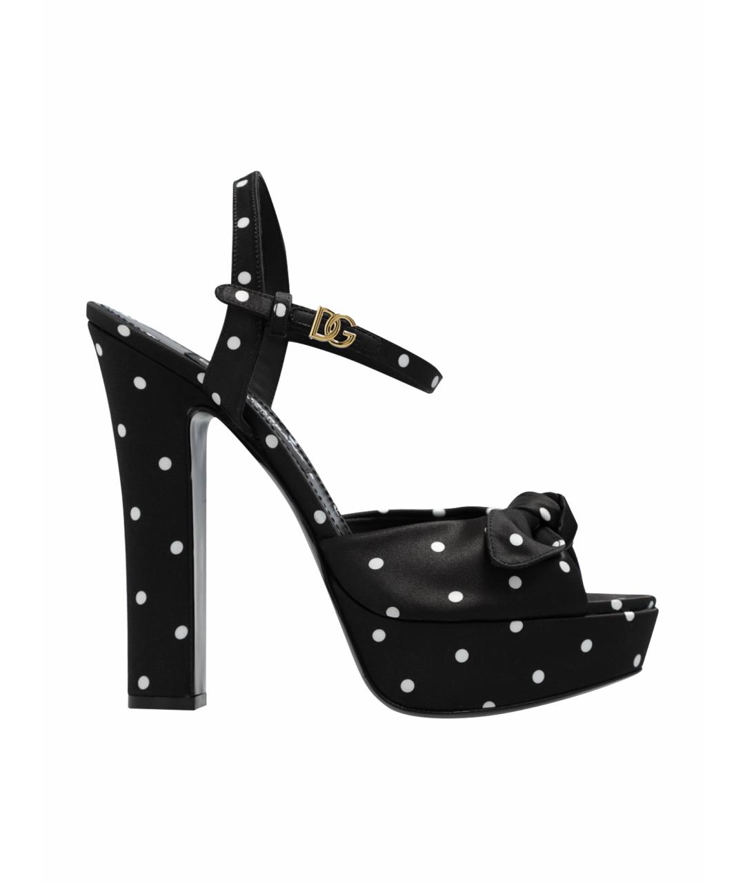 DOLCE&GABBANA Черные текстильные босоножки, фото 1
