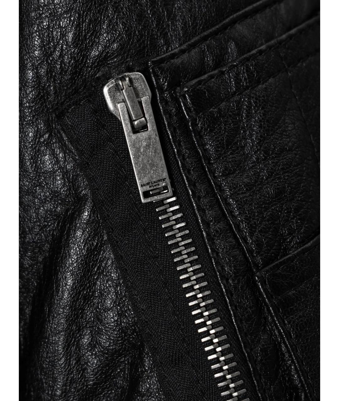 SAINT LAURENT Черная кожаная куртка, фото 3