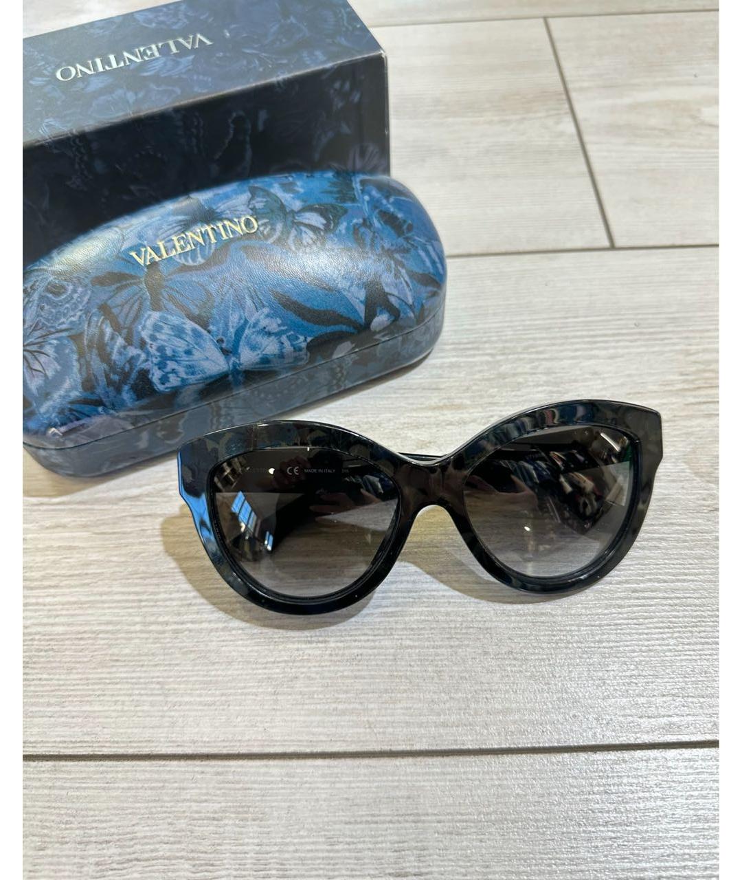 VALENTINO Темно-синие пластиковые солнцезащитные очки, фото 7