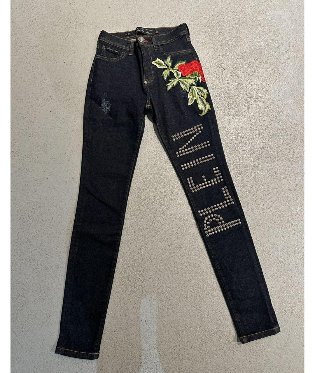PHILIPP PLEIN Темно-синие джинсы слим, фото 6