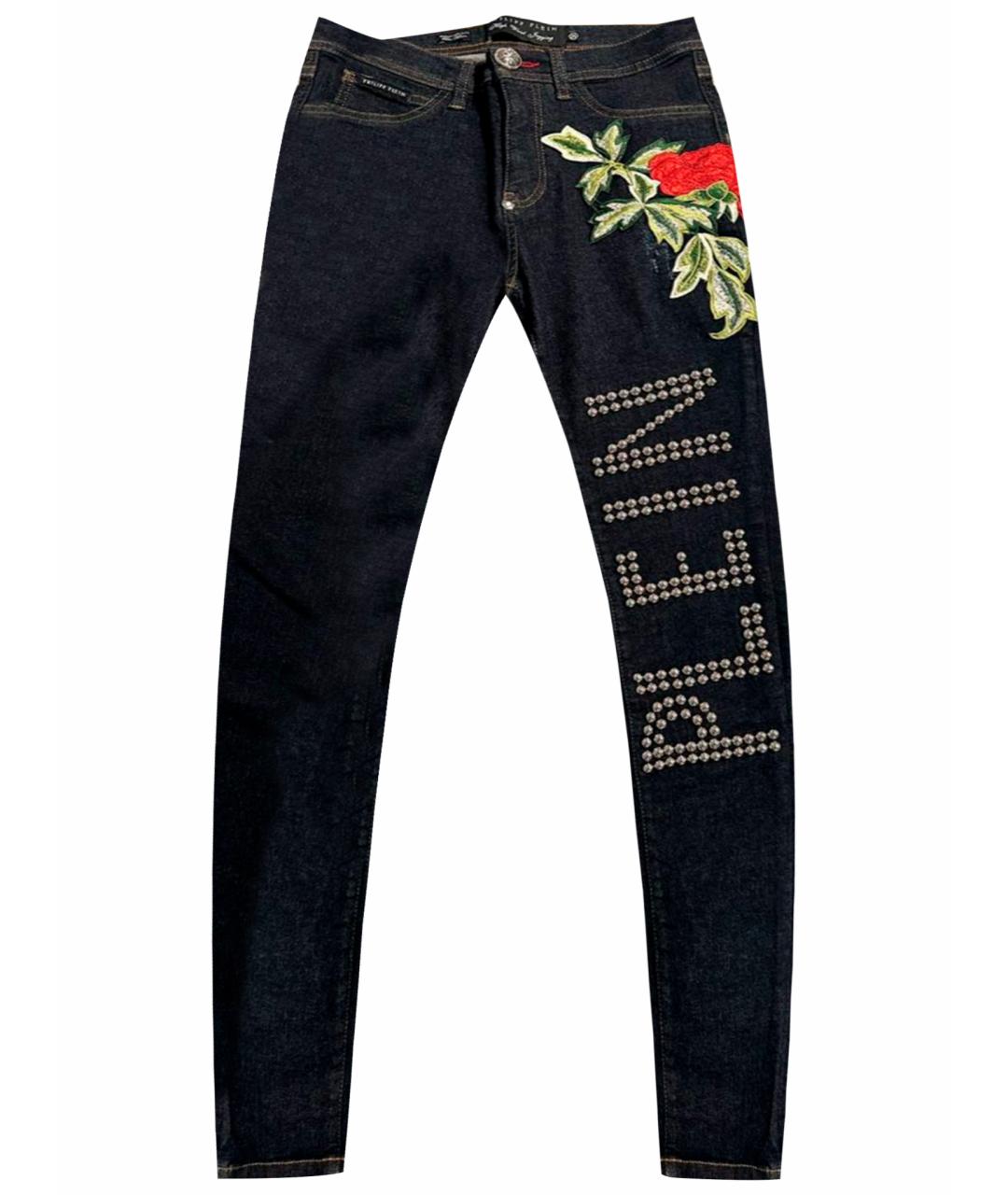 PHILIPP PLEIN Темно-синие джинсы слим, фото 1