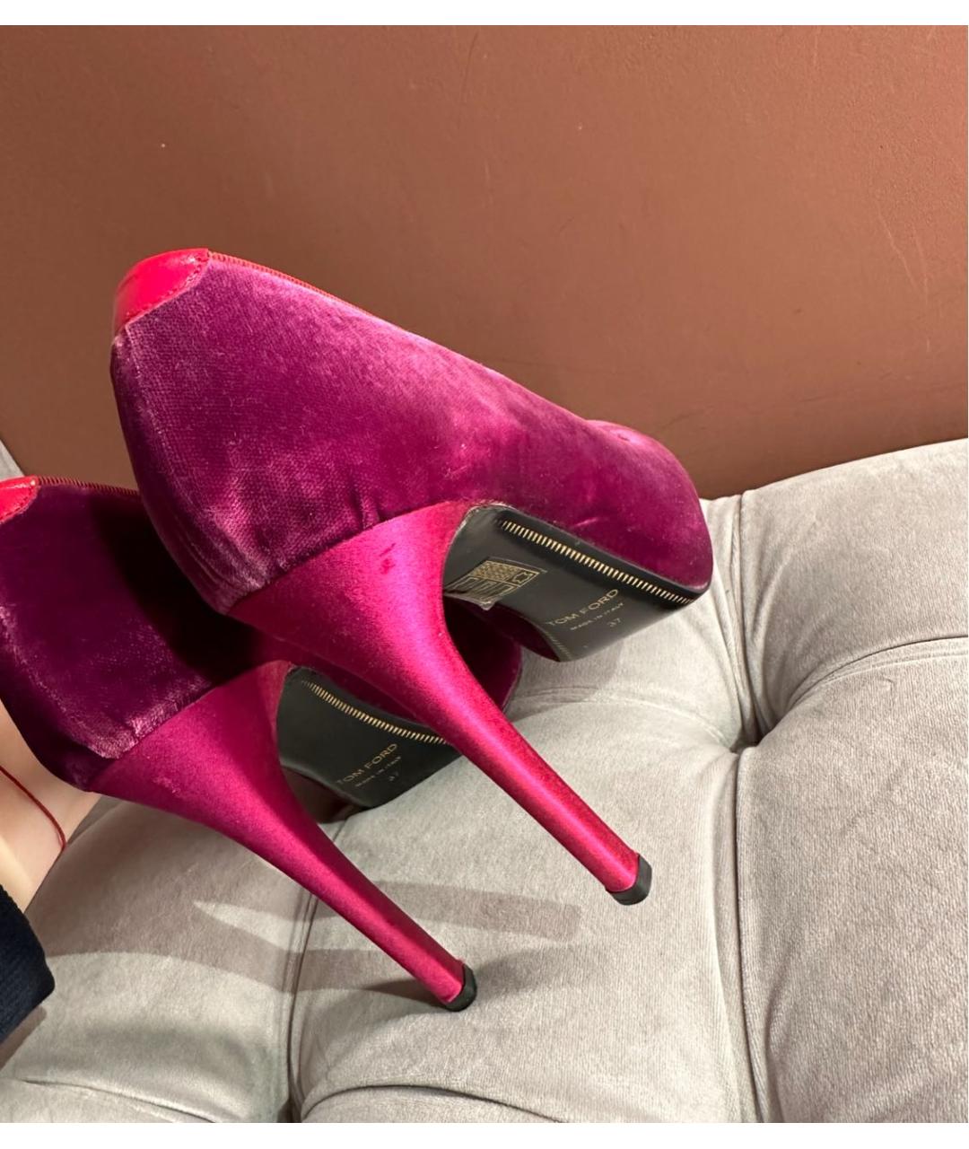 TOM FORD Фуксия бархатные туфли, фото 2