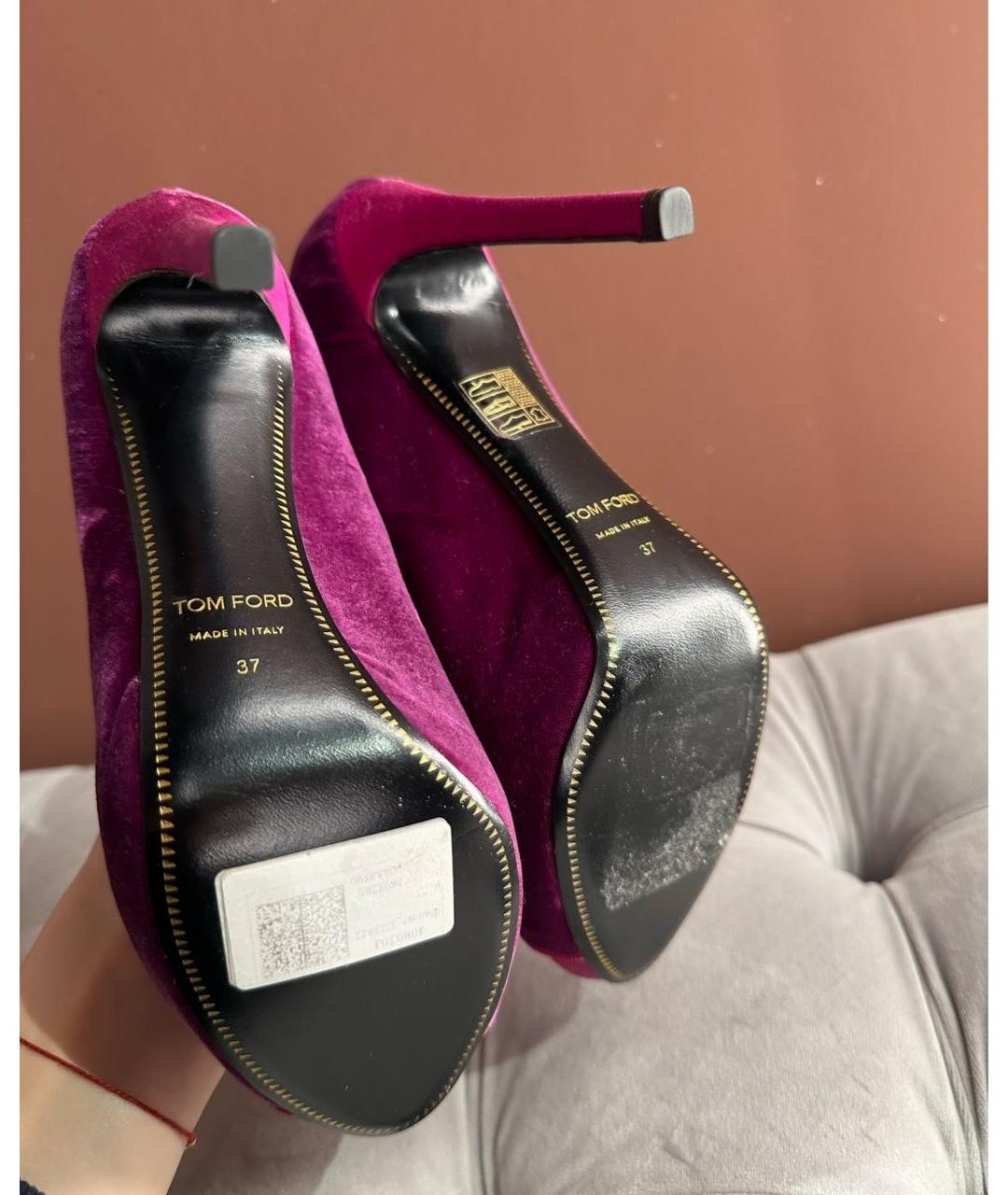 TOM FORD Фуксия бархатные туфли, фото 3