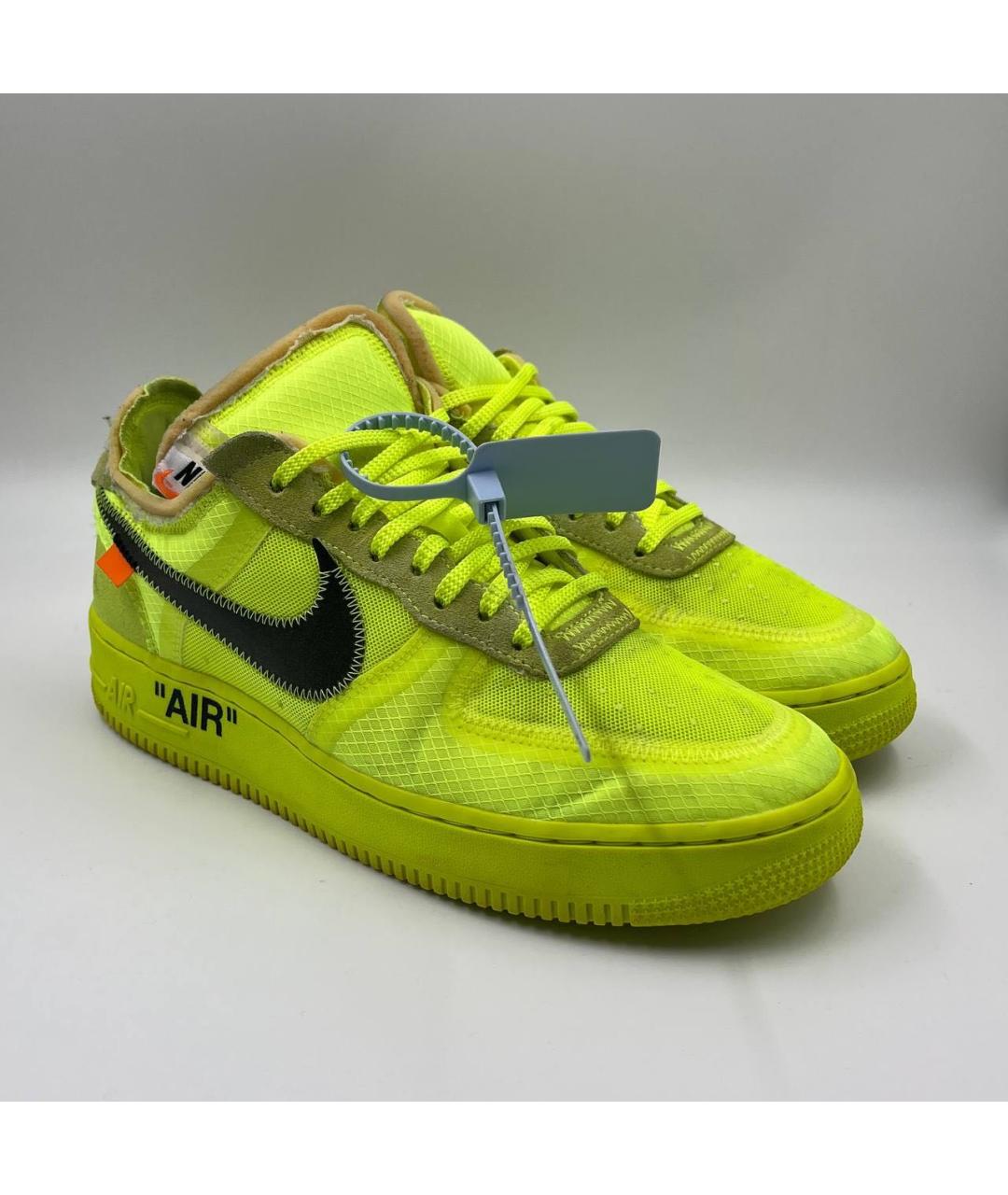NIKE X OFF-WHITE Салатовые низкие кроссовки / кеды, фото 2