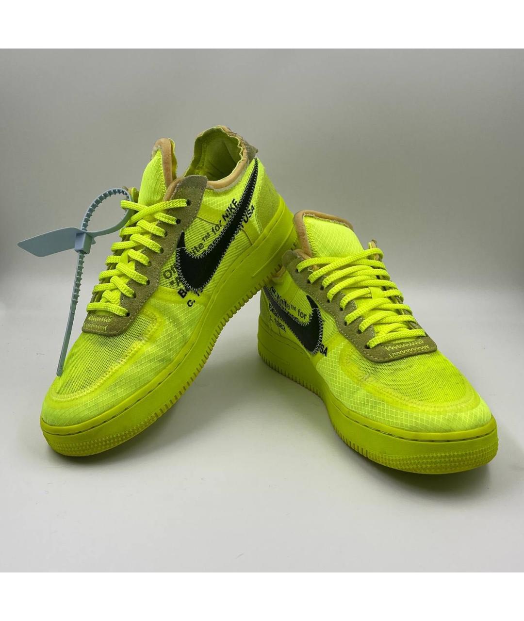 NIKE X OFF-WHITE Салатовые низкие кроссовки / кеды, фото 4