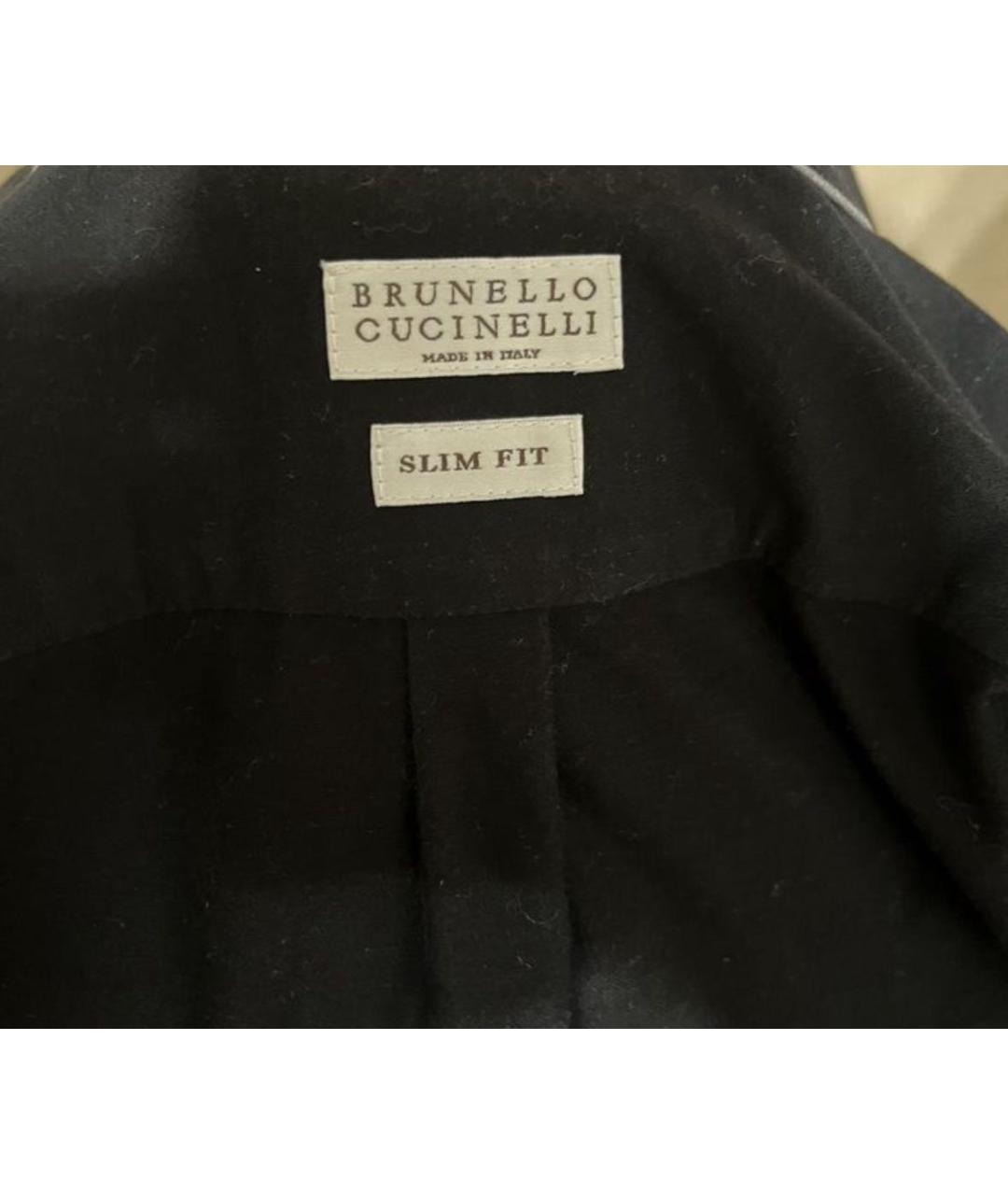BRUNELLO CUCINELLI Черная хлопковая классическая рубашка, фото 6