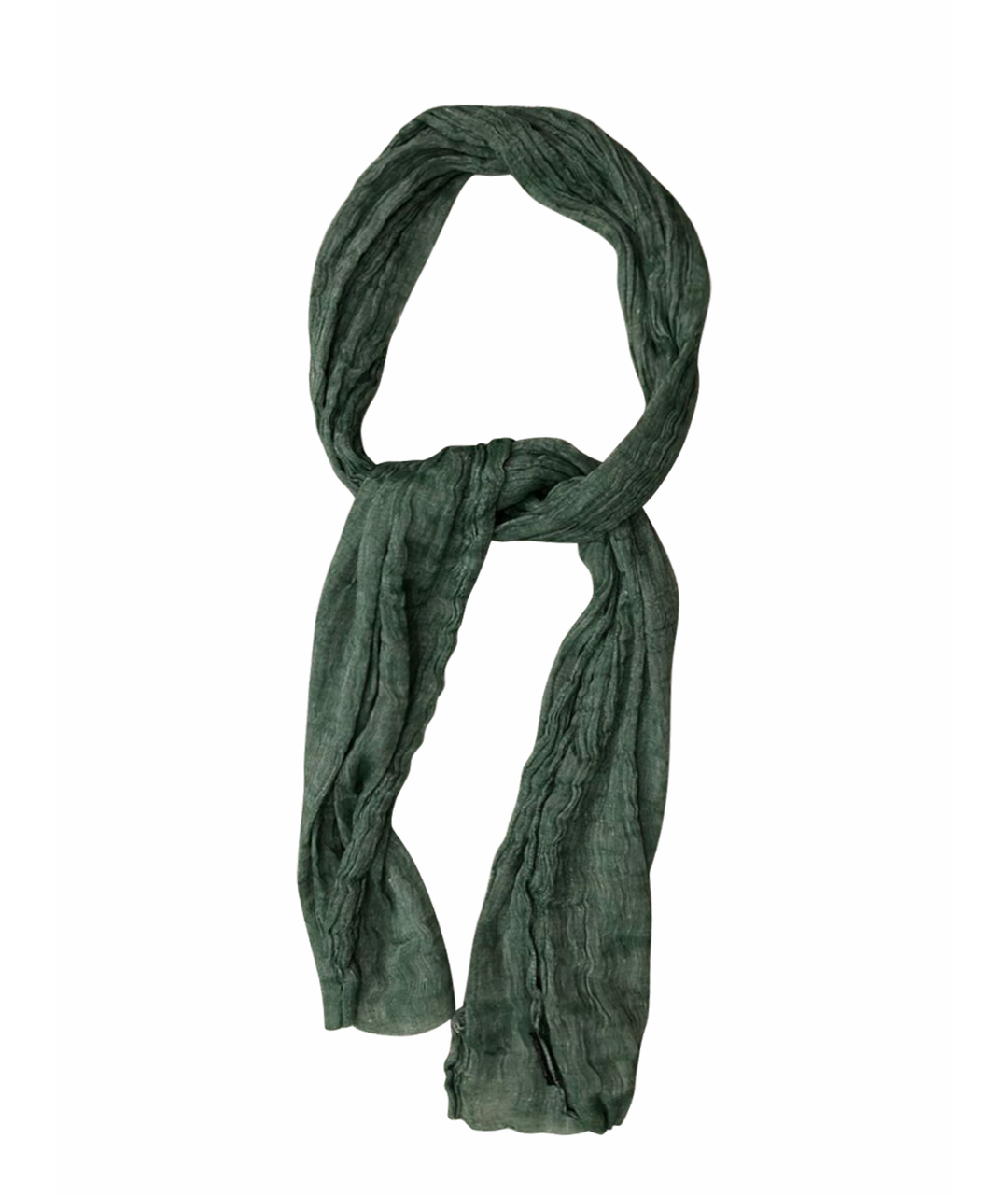 KITON Зеленый льняной шарф, фото 1