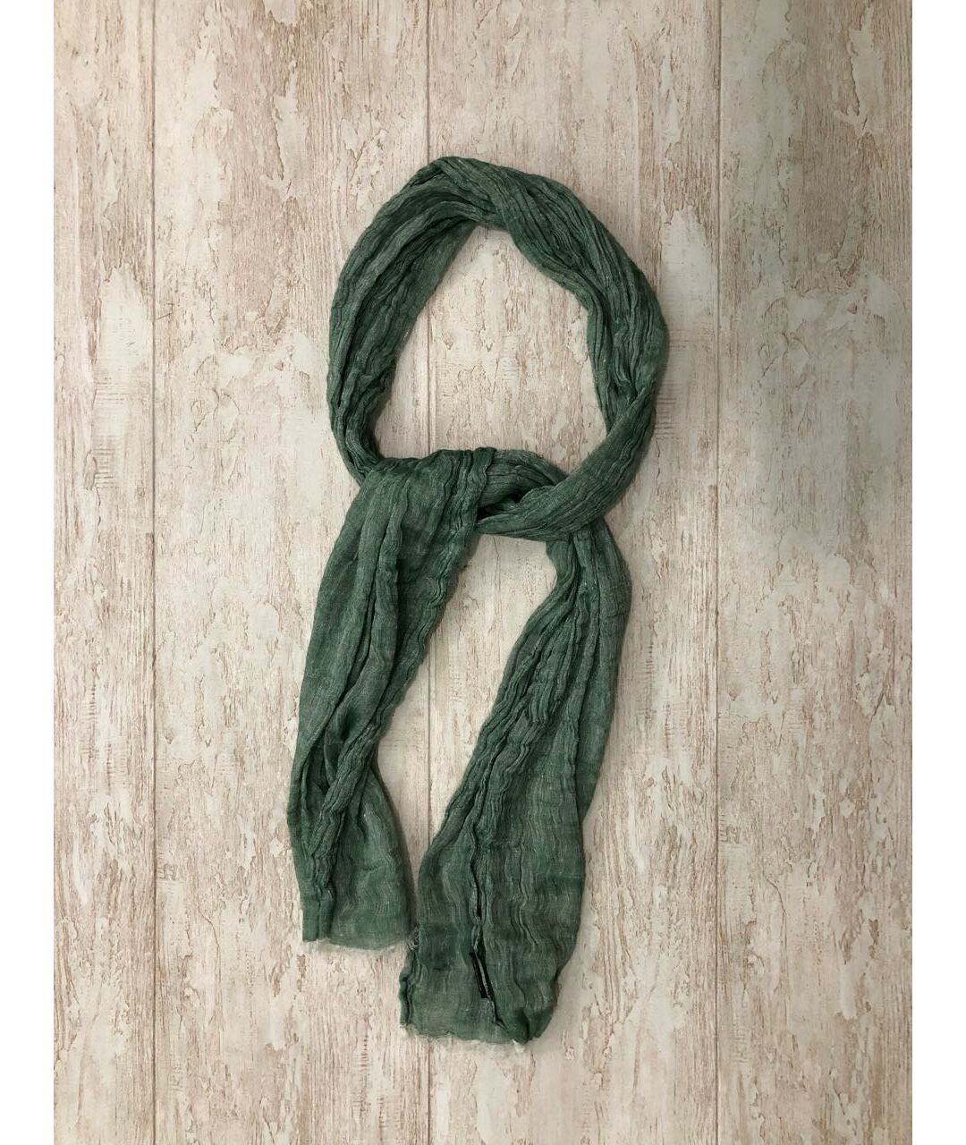 KITON Зеленый льняной шарф, фото 6