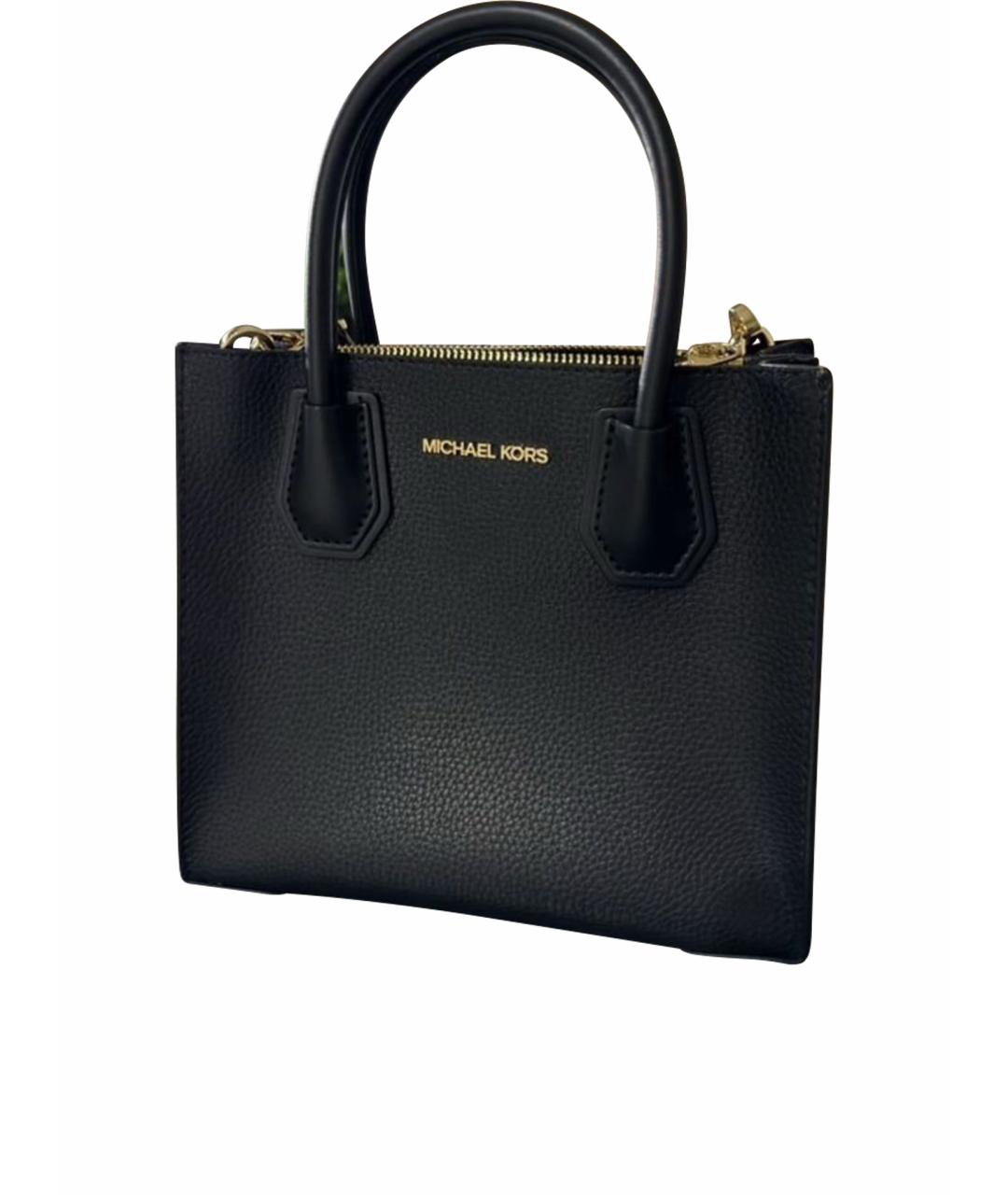 MICHAEL KORS Черная кожаная сумка с короткими ручками, фото 1