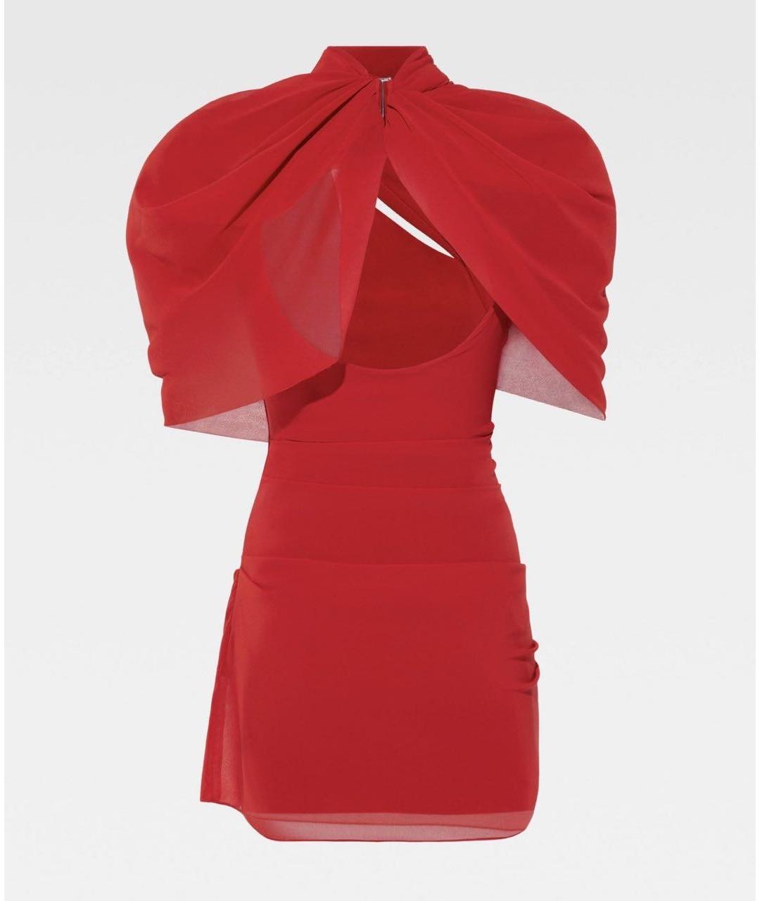 JACQUEMUS Красное полиэстеровое коктейльное платье, фото 2