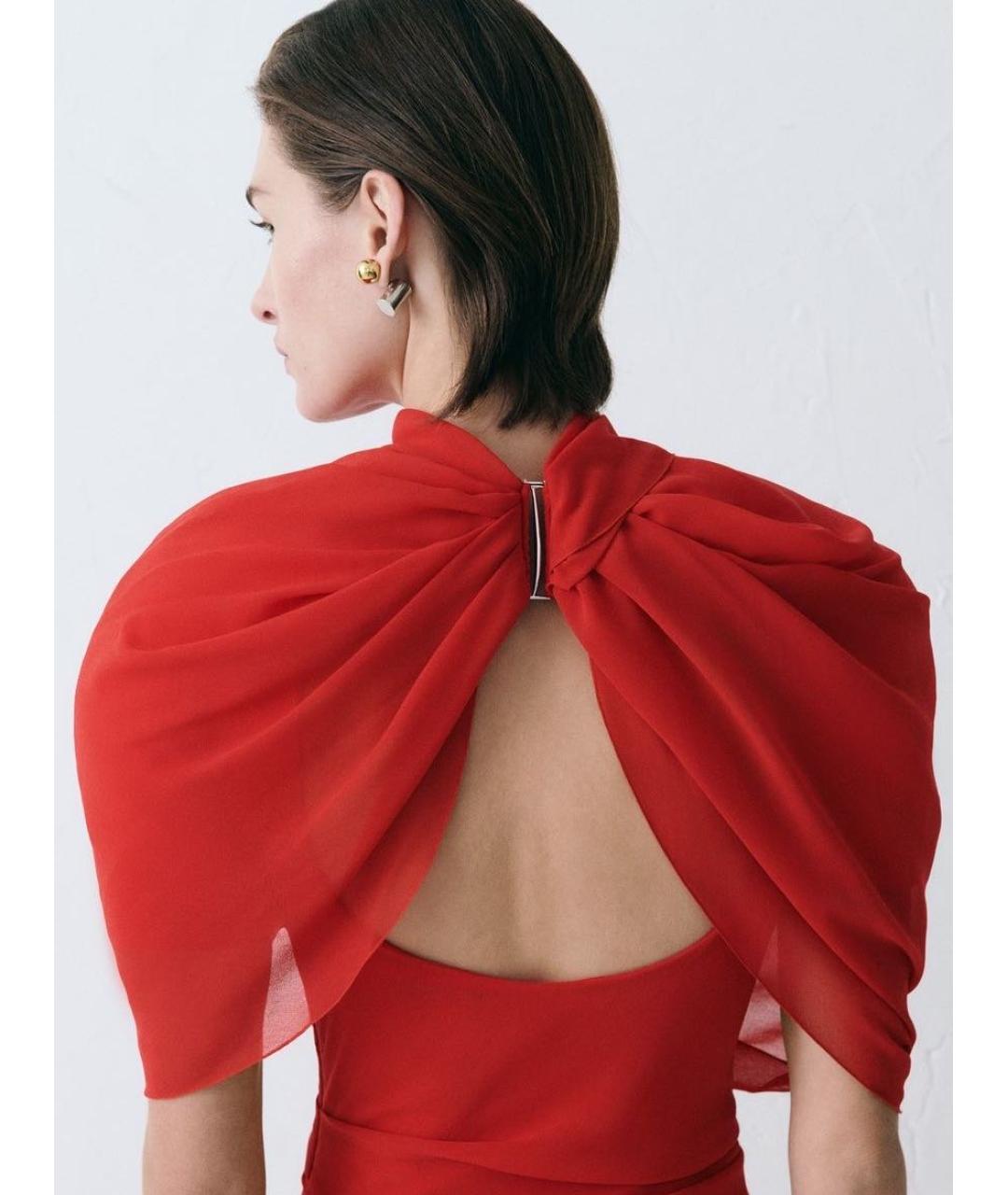 JACQUEMUS Красное полиэстеровое коктейльное платье, фото 6