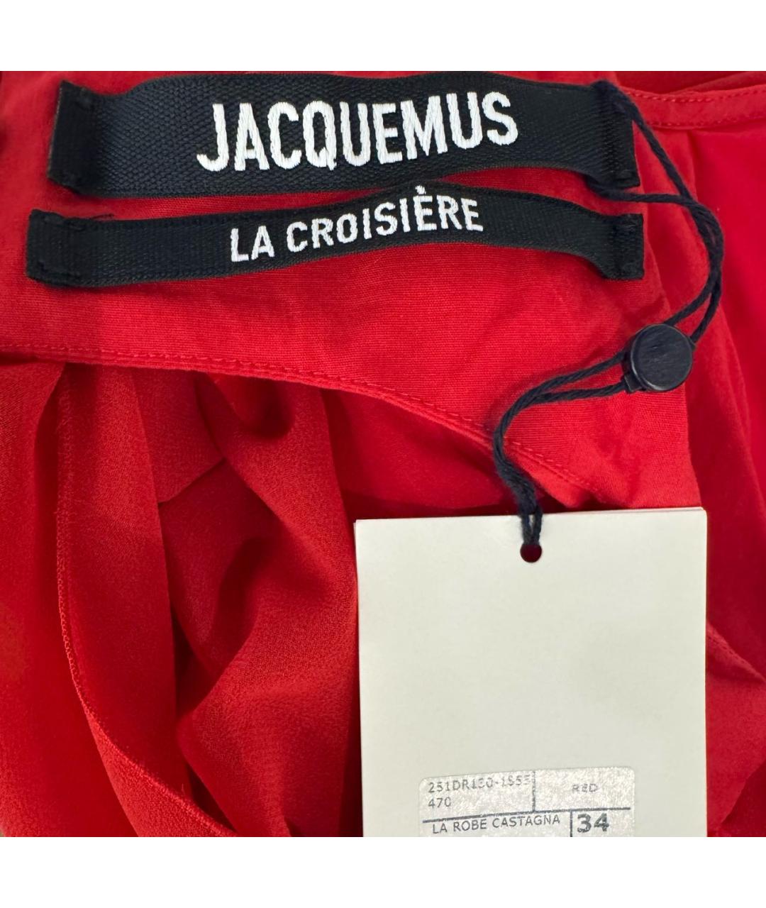 JACQUEMUS Красное полиэстеровое коктейльное платье, фото 3