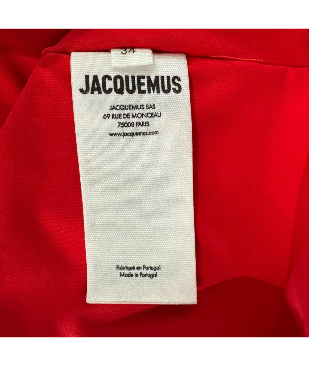 JACQUEMUS Красное полиэстеровое коктейльное платье, фото 4