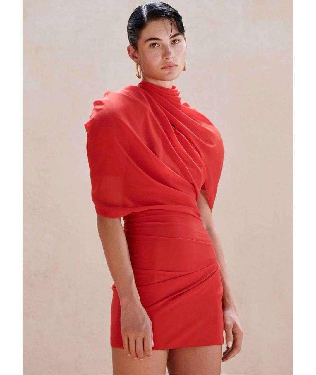 JACQUEMUS Красное полиэстеровое коктейльное платье, фото 8