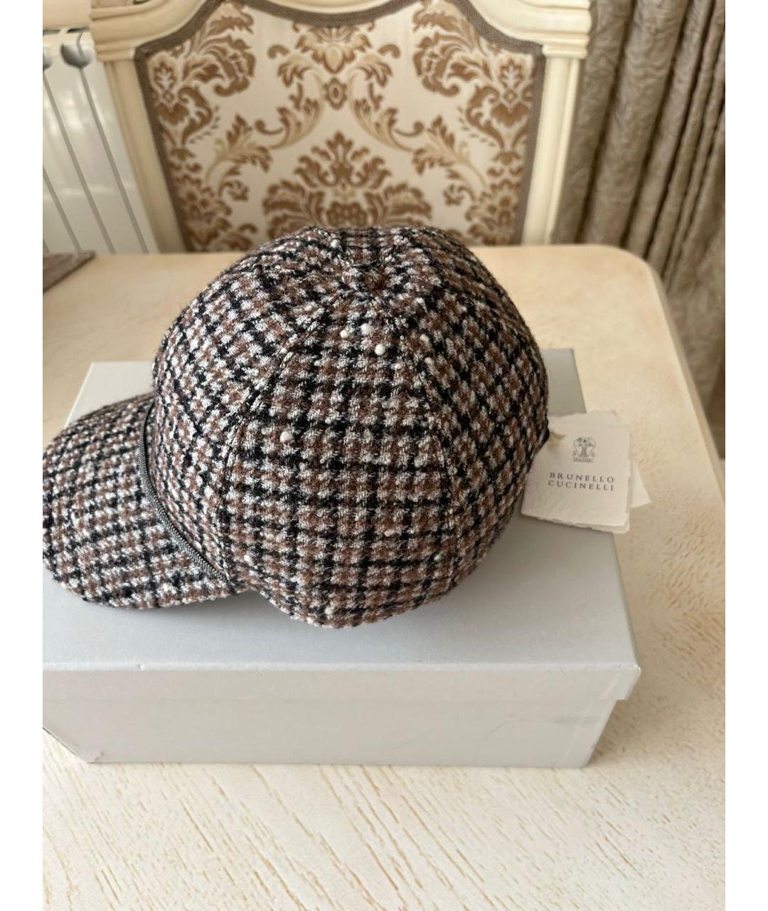 BRUNELLO CUCINELLI Коричневая шерстяная кепка, фото 3