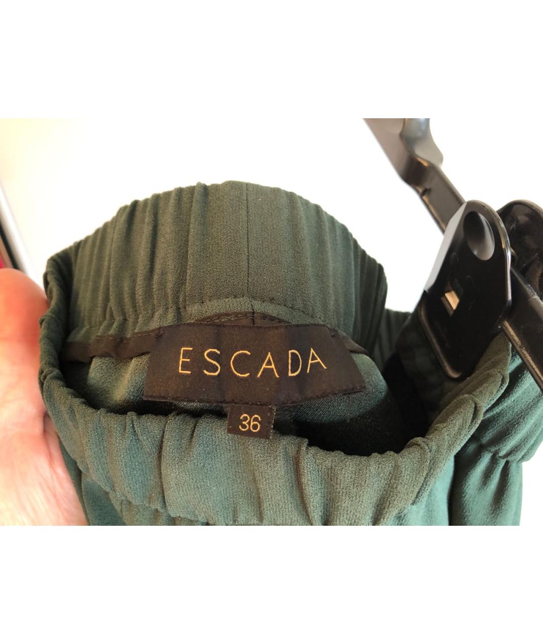ESCADA Зеленые полиэстеровые прямые брюки, фото 4