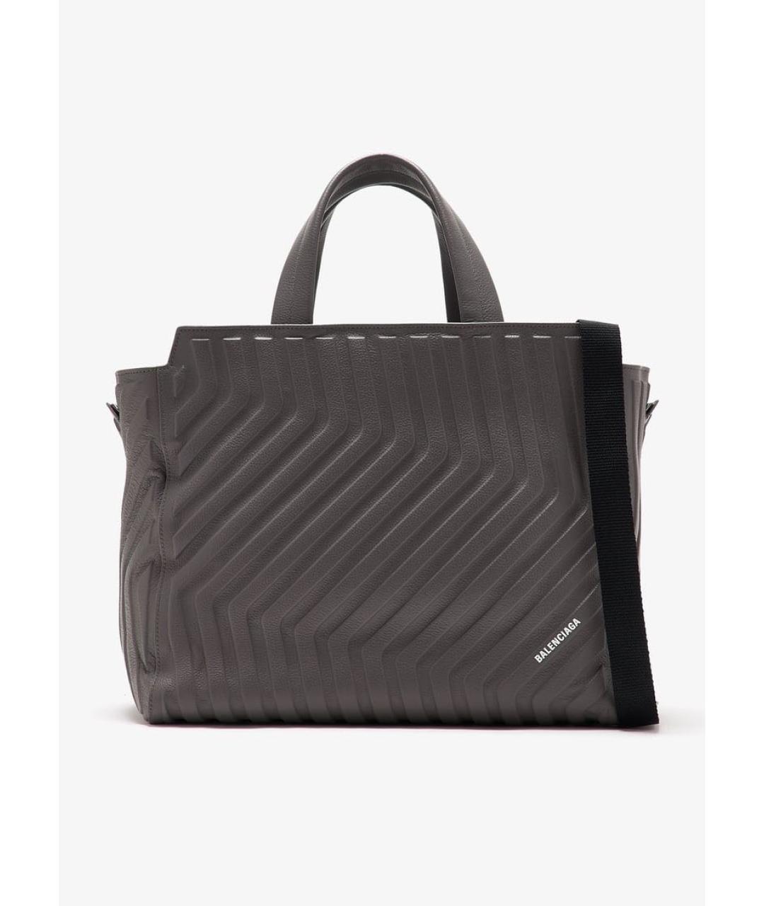 BALENCIAGA Черная кожаная сумка тоут, фото 9