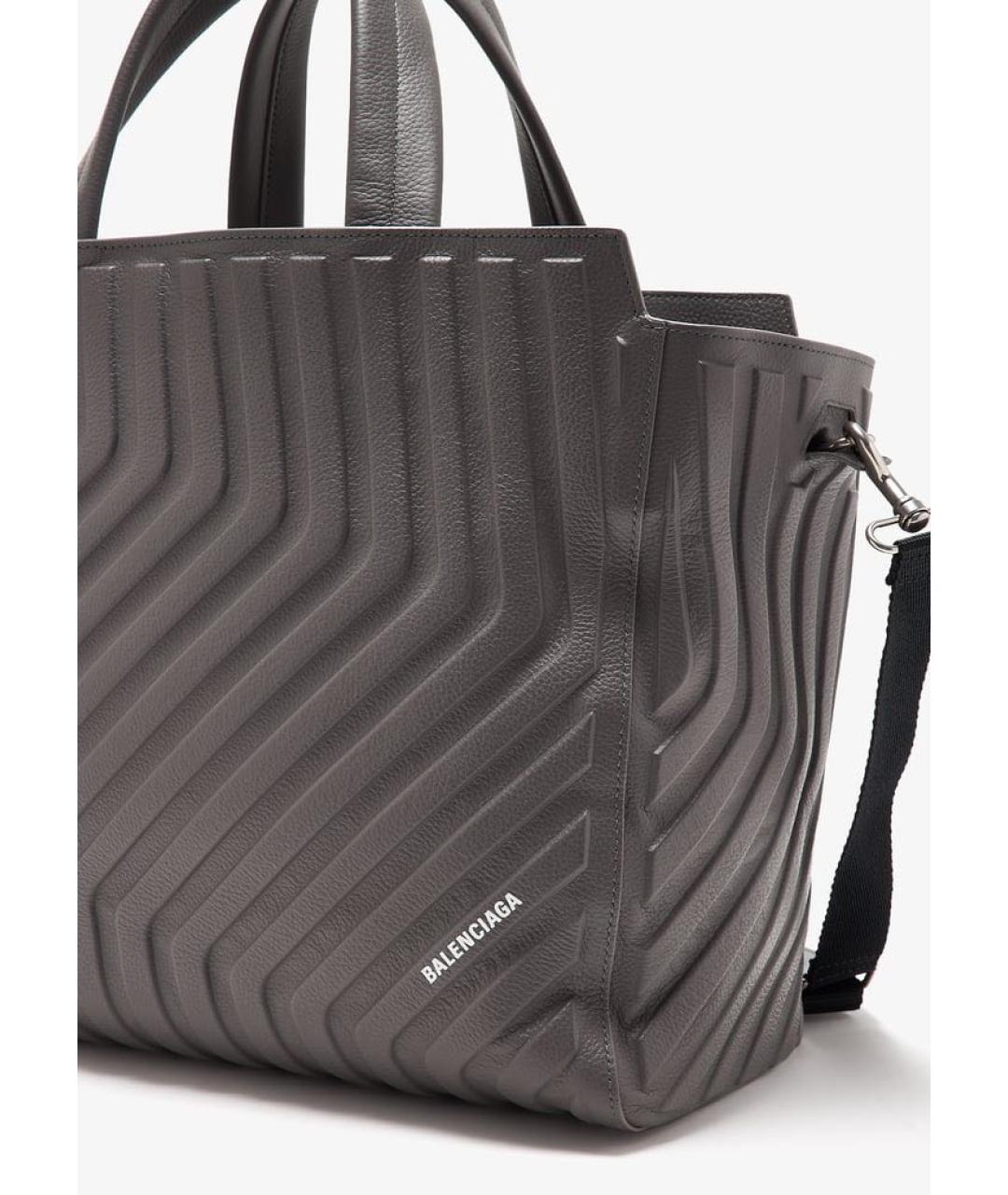 BALENCIAGA Черная кожаная сумка тоут, фото 3