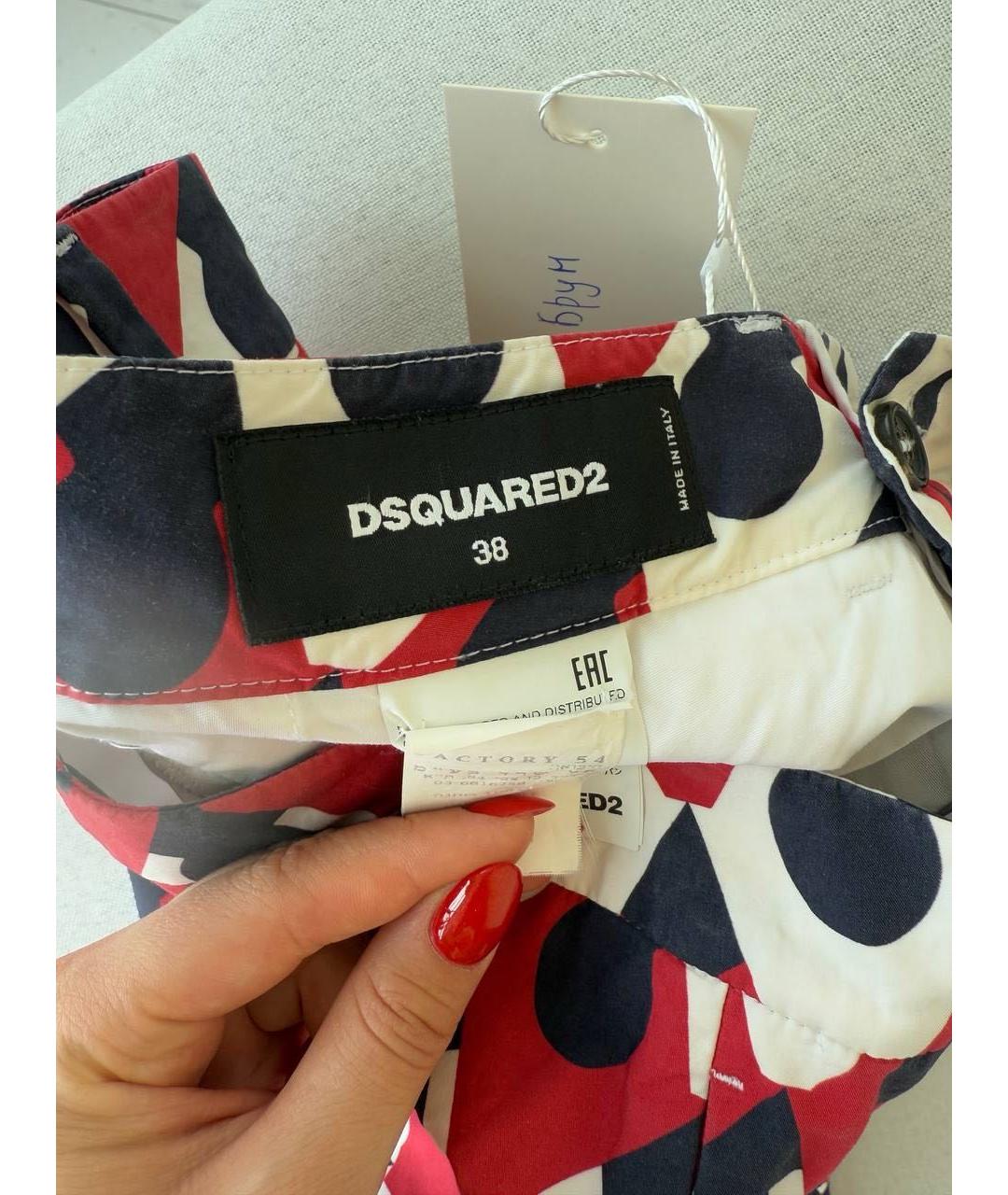 DSQUARED2 Красная юбка миди, фото 3