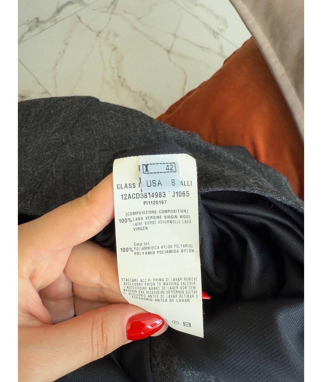 ROBERTO CAVALLI Серое шерстяное коктейльное платье, фото 4