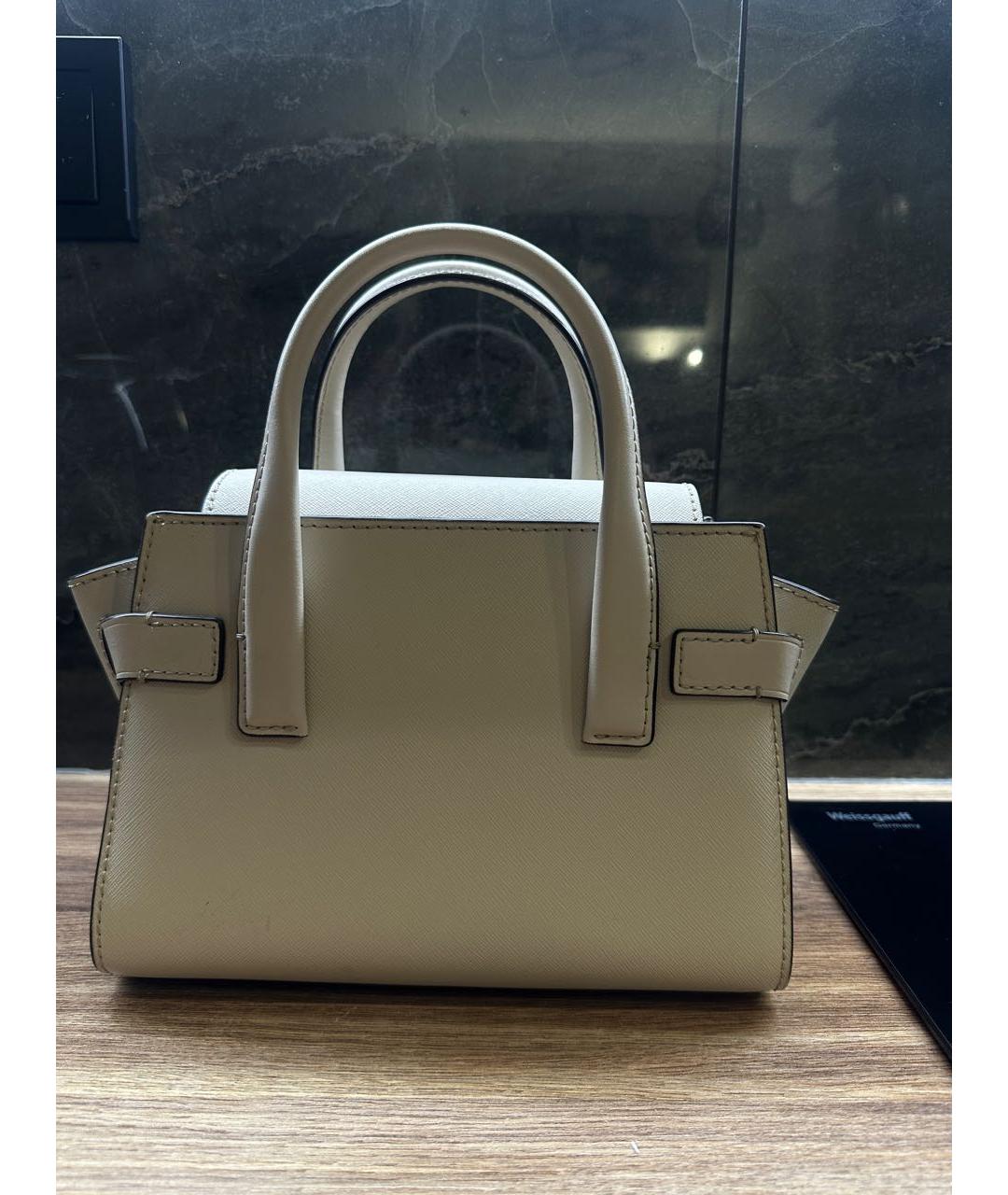 MICHAEL KORS Серая кожаная сумка с короткими ручками, фото 3