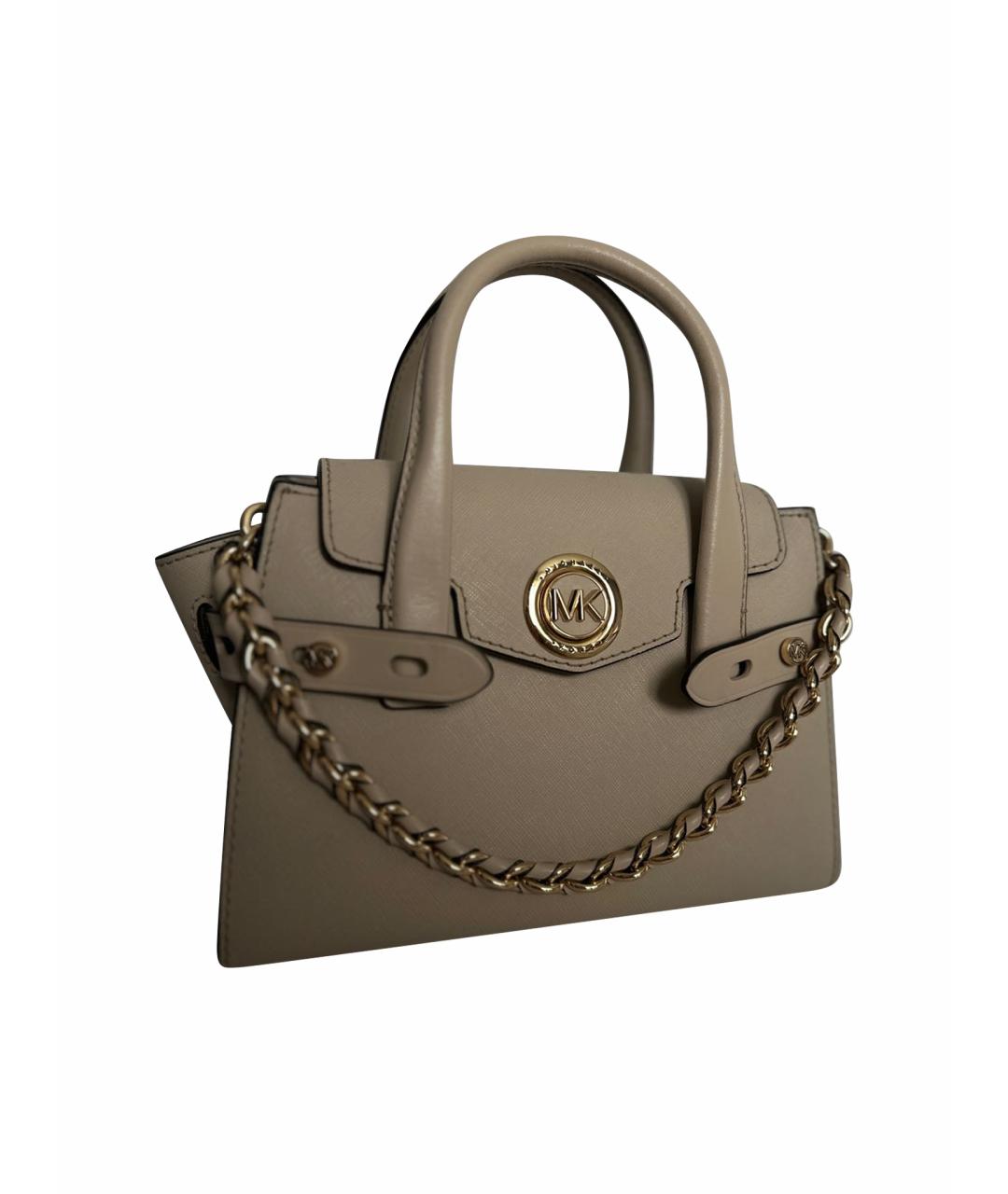 MICHAEL KORS Серая кожаная сумка с короткими ручками, фото 1