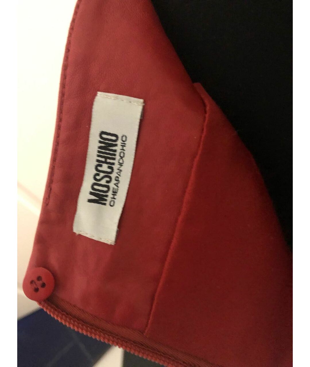 MOSCHINO Красная кожаная юбка миди, фото 3