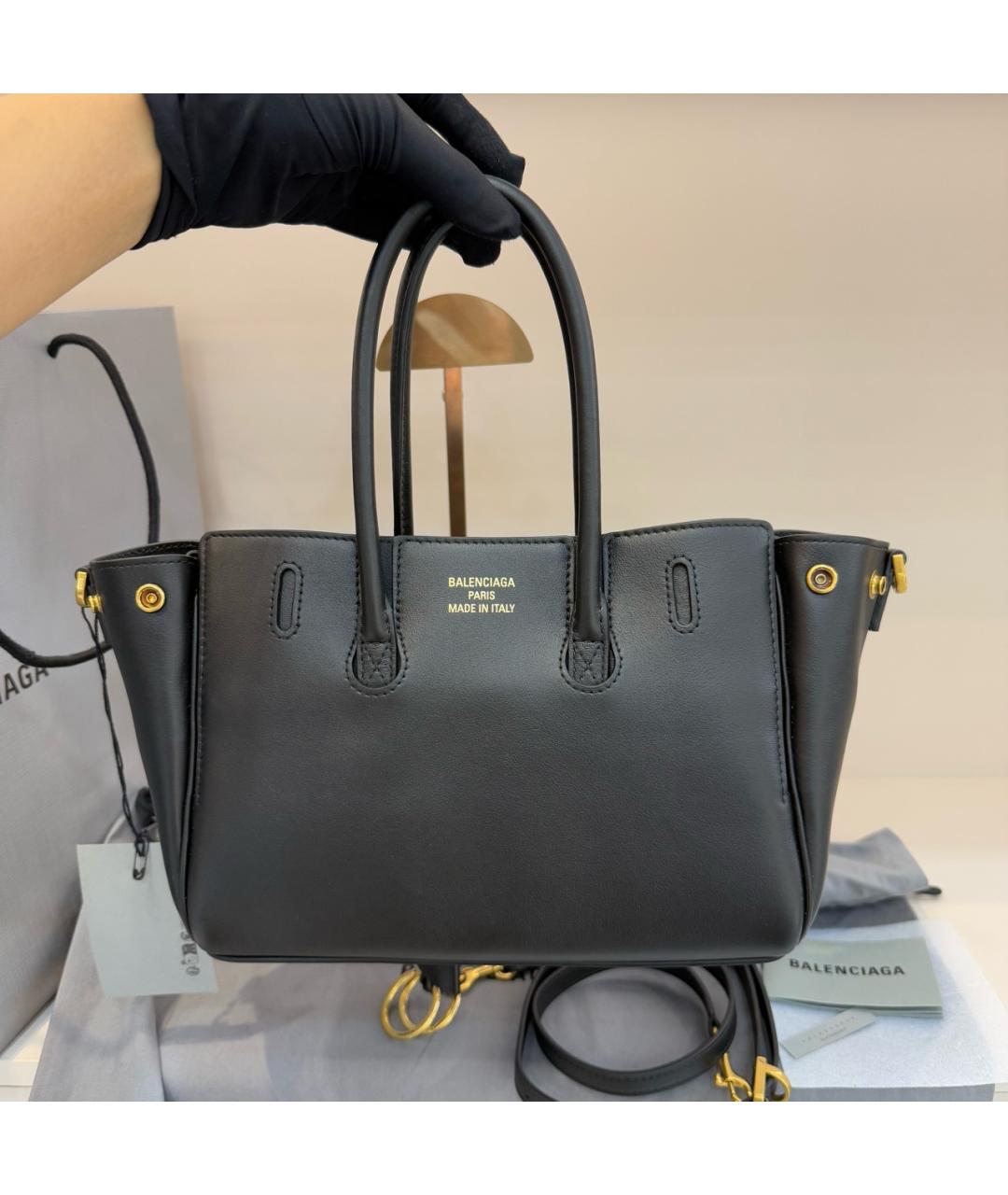 BALENCIAGA Черная кожаная сумка через плечо, фото 3