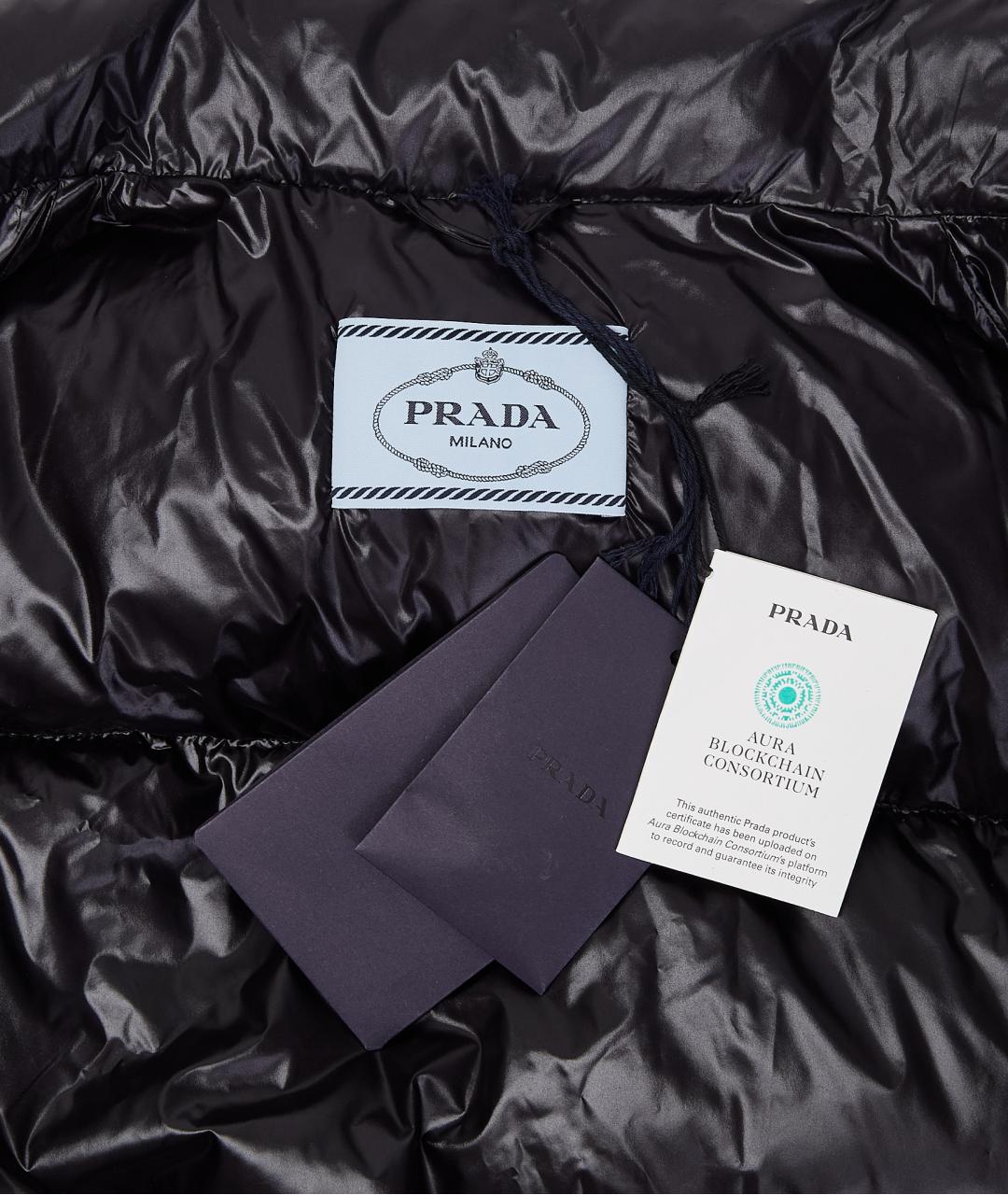 PRADA Черный полиэстеровый пуховик, фото 8