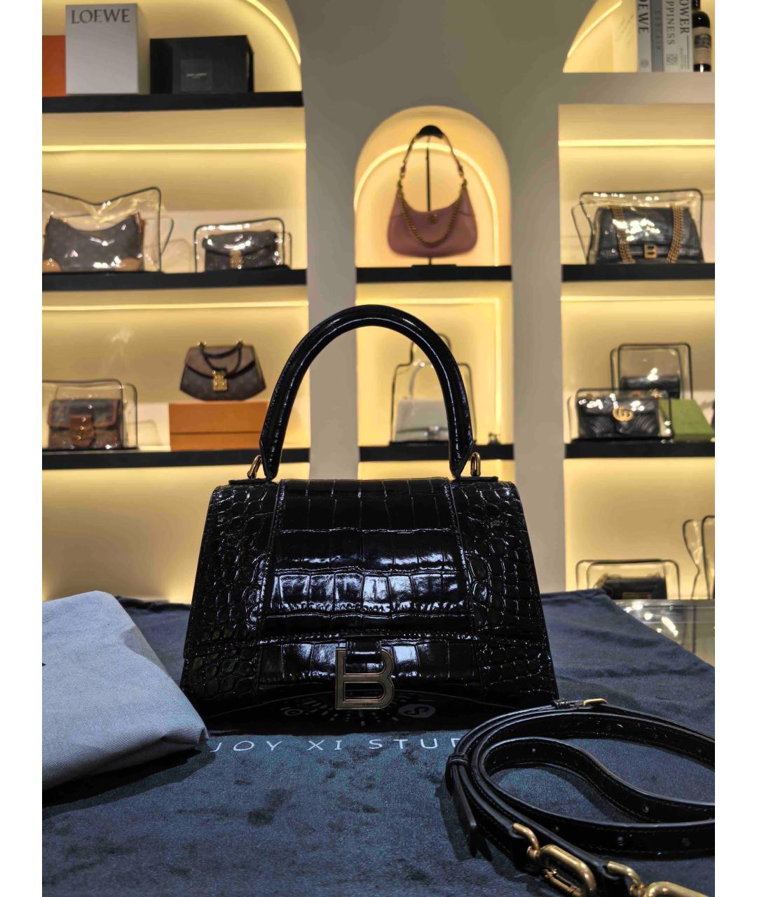 BALENCIAGA Черная кожаная сумка с короткими ручками, фото 9