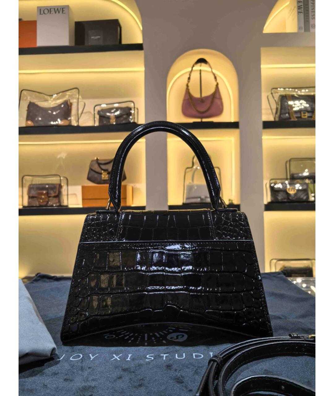 BALENCIAGA Черная кожаная сумка с короткими ручками, фото 3