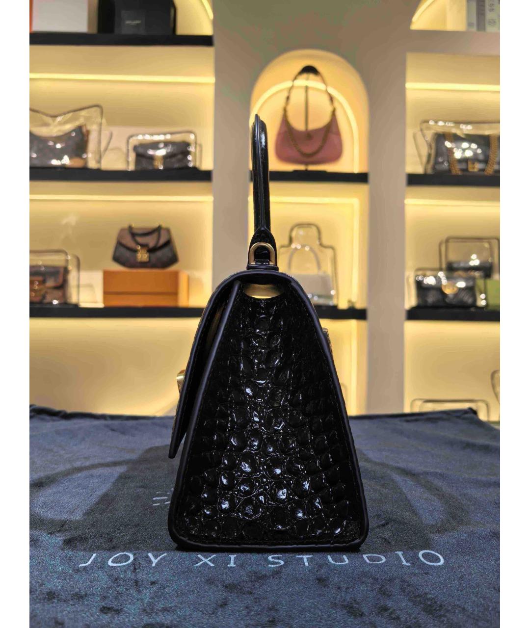 BALENCIAGA Черная кожаная сумка с короткими ручками, фото 6