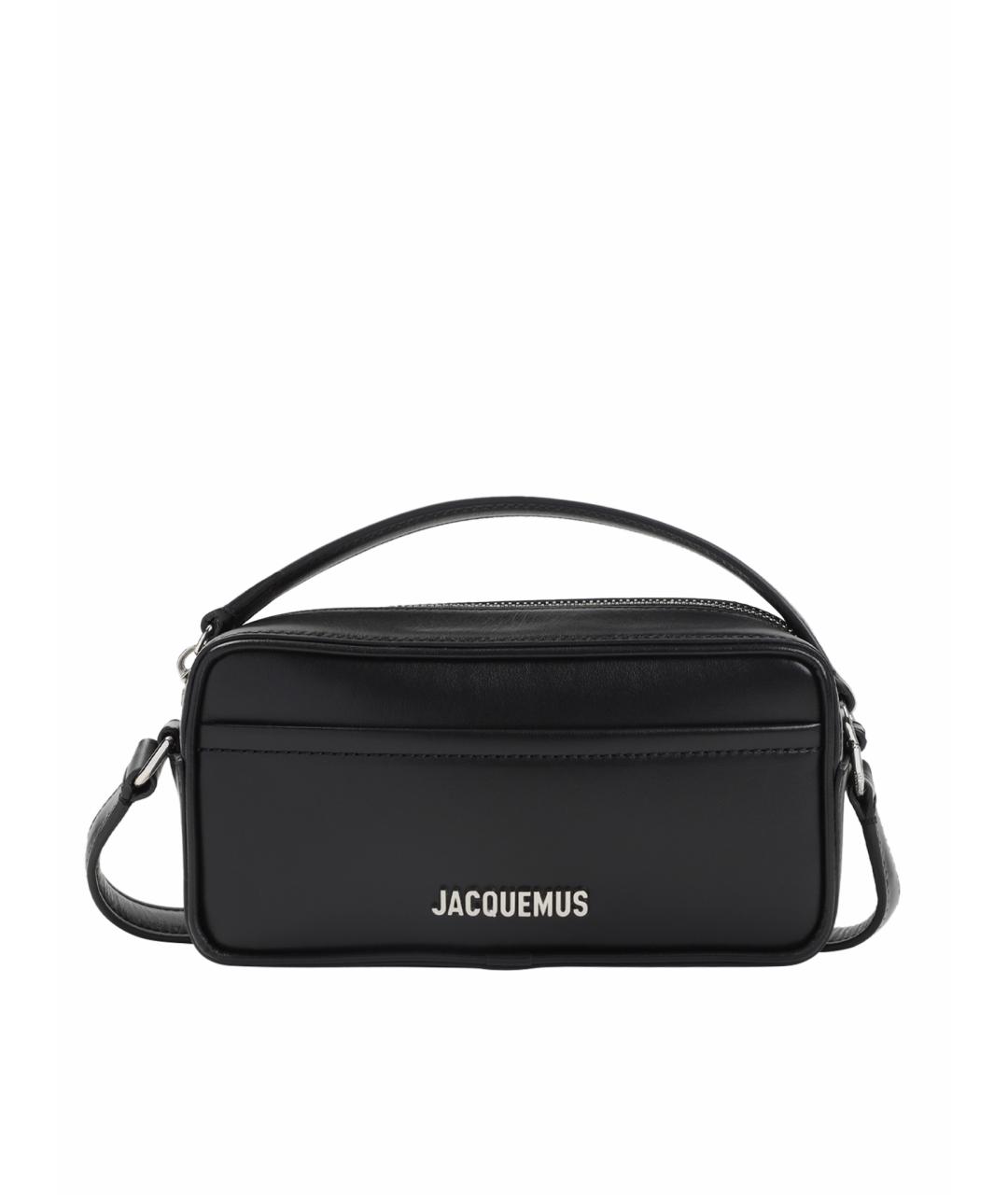 JACQUEMUS Черная кожаная сумка на плечо, фото 1